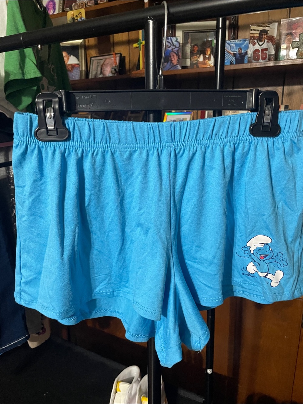 Smurf-Themed Women's Light Blue Sleep Shorts